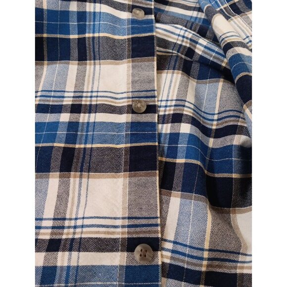 XXL Wrangler Twenty X Plaid T-Shirt Blue White Button Up Casual Dress Shirt NICE - Picture 11 of 11